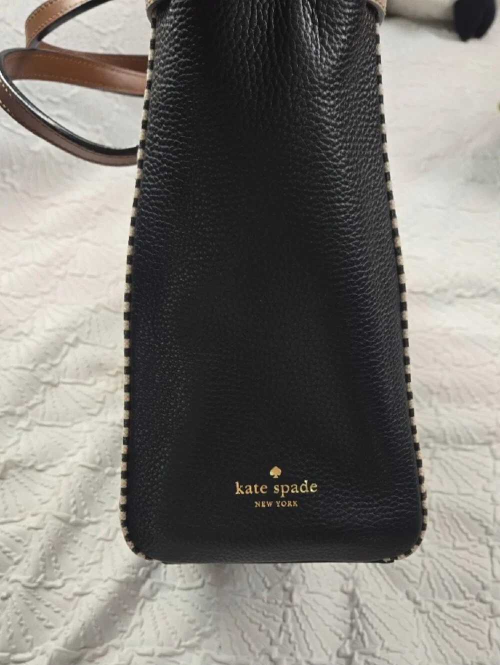 Kate Spade Houston Street Leo Striped Leather Satchel Tote
